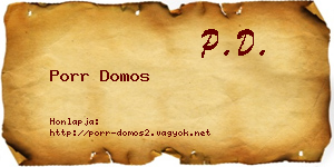 Porr Domos névjegykártya
